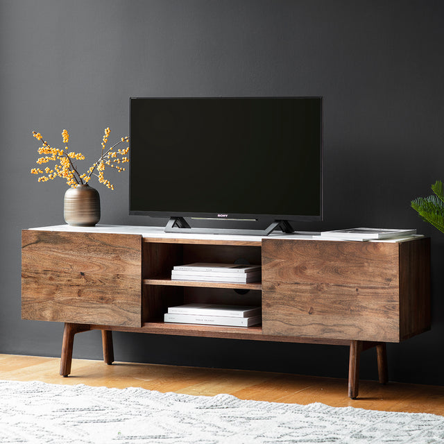 Linnea Wooden Media Unit in Brown