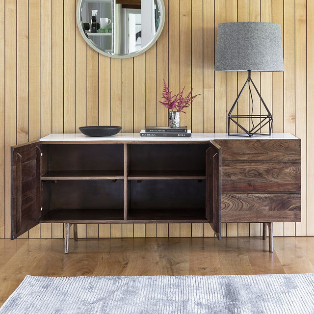 Linnea Dark Wood and Marble Sideboard (3)