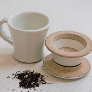 Chai Cup & Strainer in Milk White