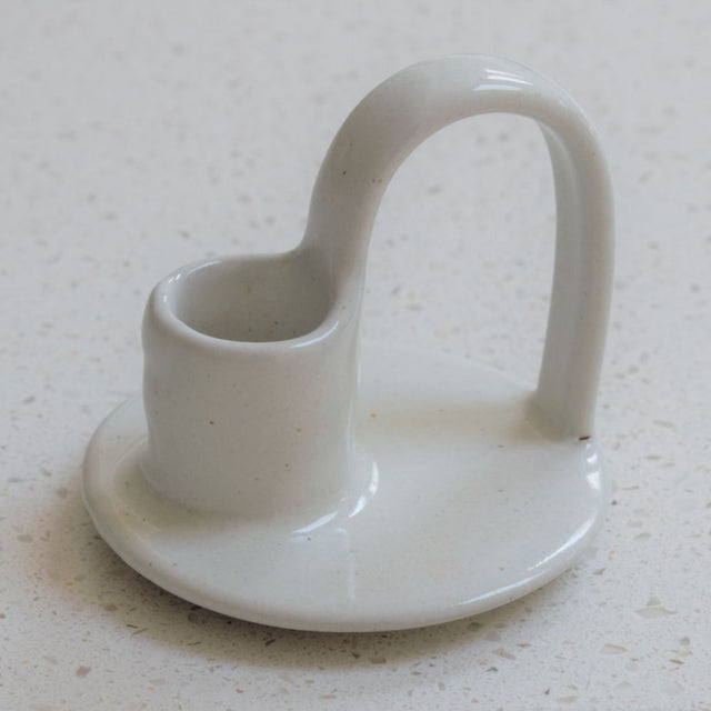 Ceramic Candle Holder in Milk White