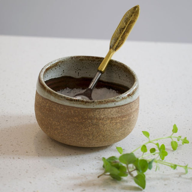 Stoneware Salt Cellar/Dip Bowl in Natural