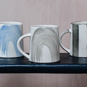 Hand-Painted Brush Stroke Chai Mug in Green