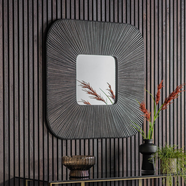 Miguel Square Wall Mirror in Grey