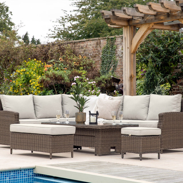 Valencia Outdoor Sofa Dining Set with Rectangular Rising Table in Natural (4)