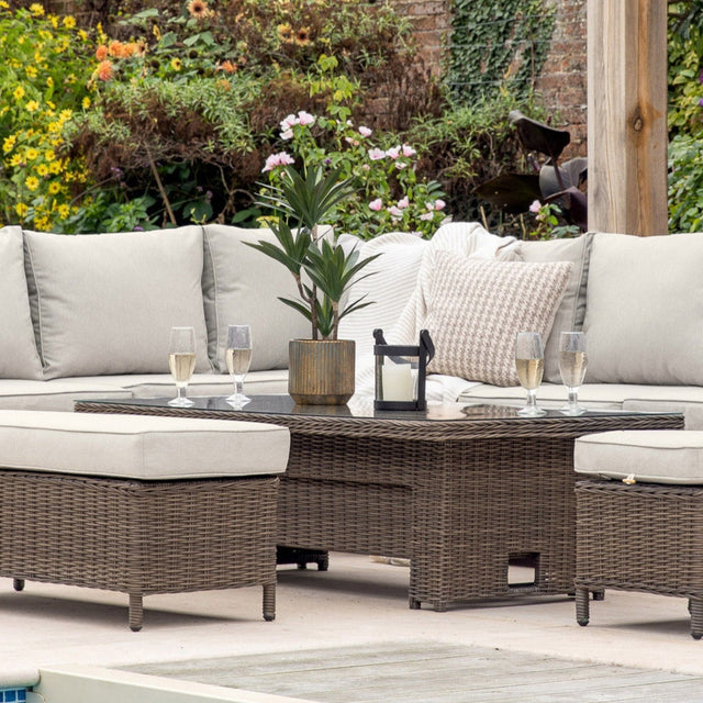 Valencia Outdoor Sofa Dining Set with Rectangular Rising Table in Natural (2)