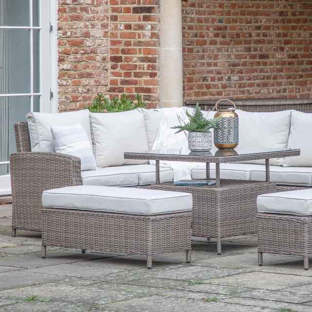 Valencia Outdoor Sofa Dining Set with Square Rising Table in Natural (2)