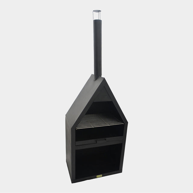 Ivyline Outdoor Henley Fireplace Black with Grill Iron (7)