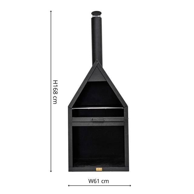 Ivyline Outdoor Henley Fireplace Black with Grill Iron (6)