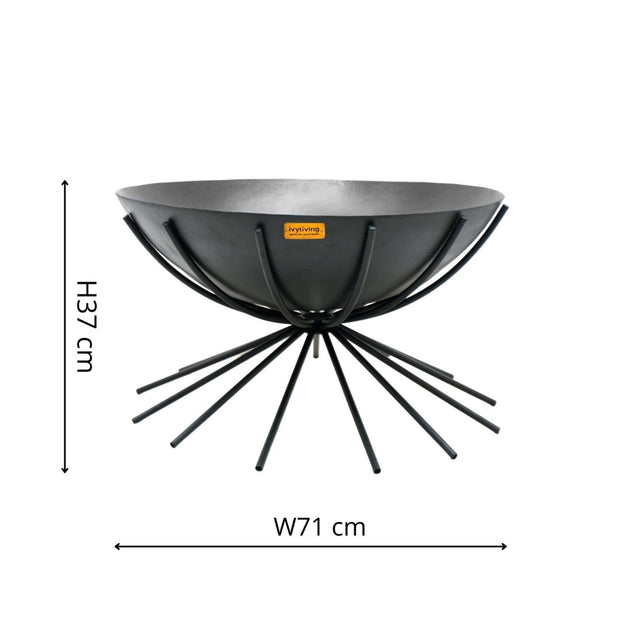 Ivyline Outdoor Metal Dakota Fire Pit in Black (5)