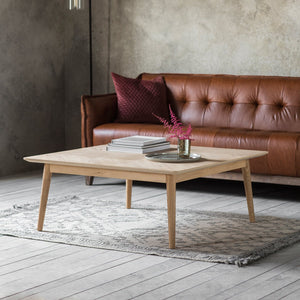 Odette Square Oak Coffee Table in Natural