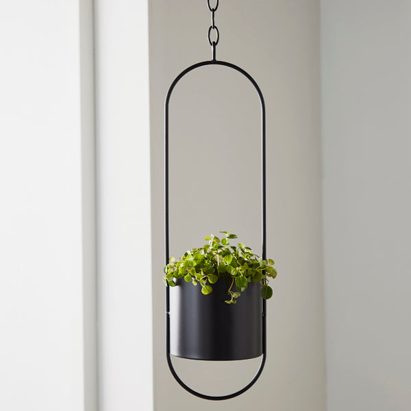 Lalita Large Hanging Plant Holder in Black