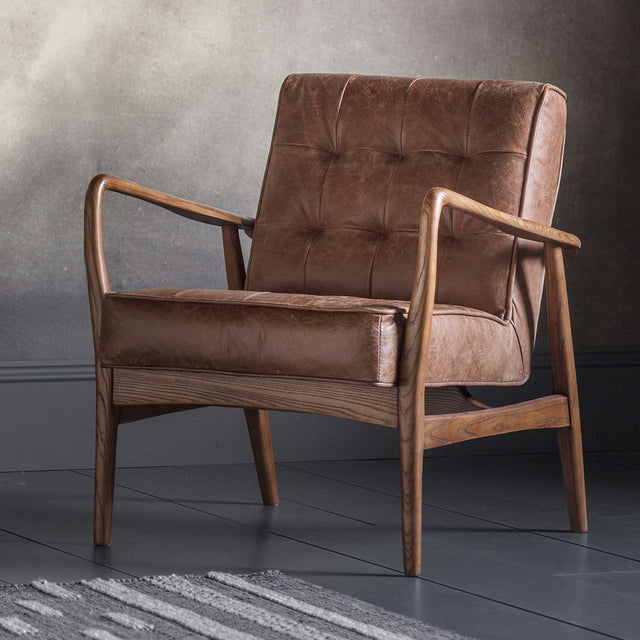 Quinn Leather Armchair in Brown (2)