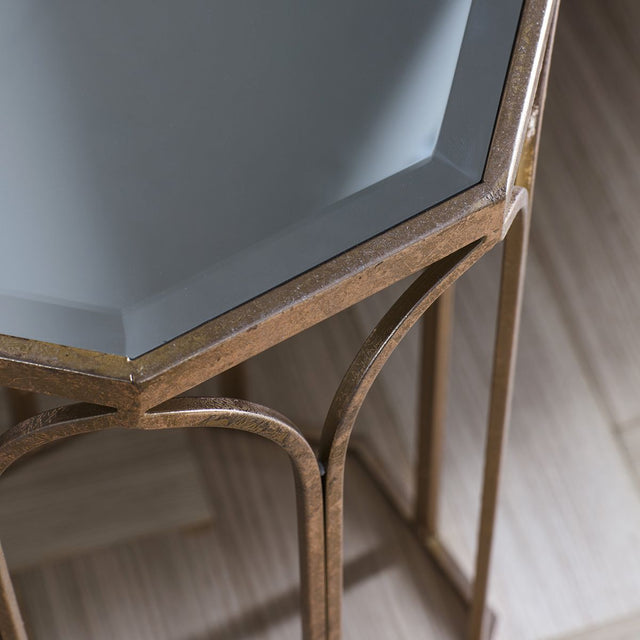 Saffron Glass Side Table in Antique Gold (2)