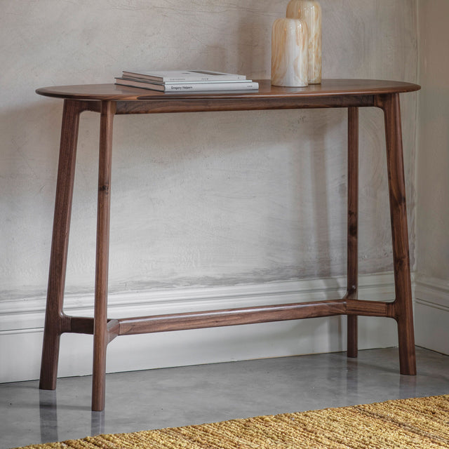 Talia Oak Console Table in Brown