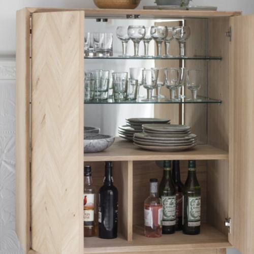 Odette Tall Oak Drinks Cabinet in Natural